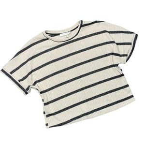 ALL IN FAVOR | sz XL Women's Beige/Black Striped Dolman Ribbed Knit Sweater